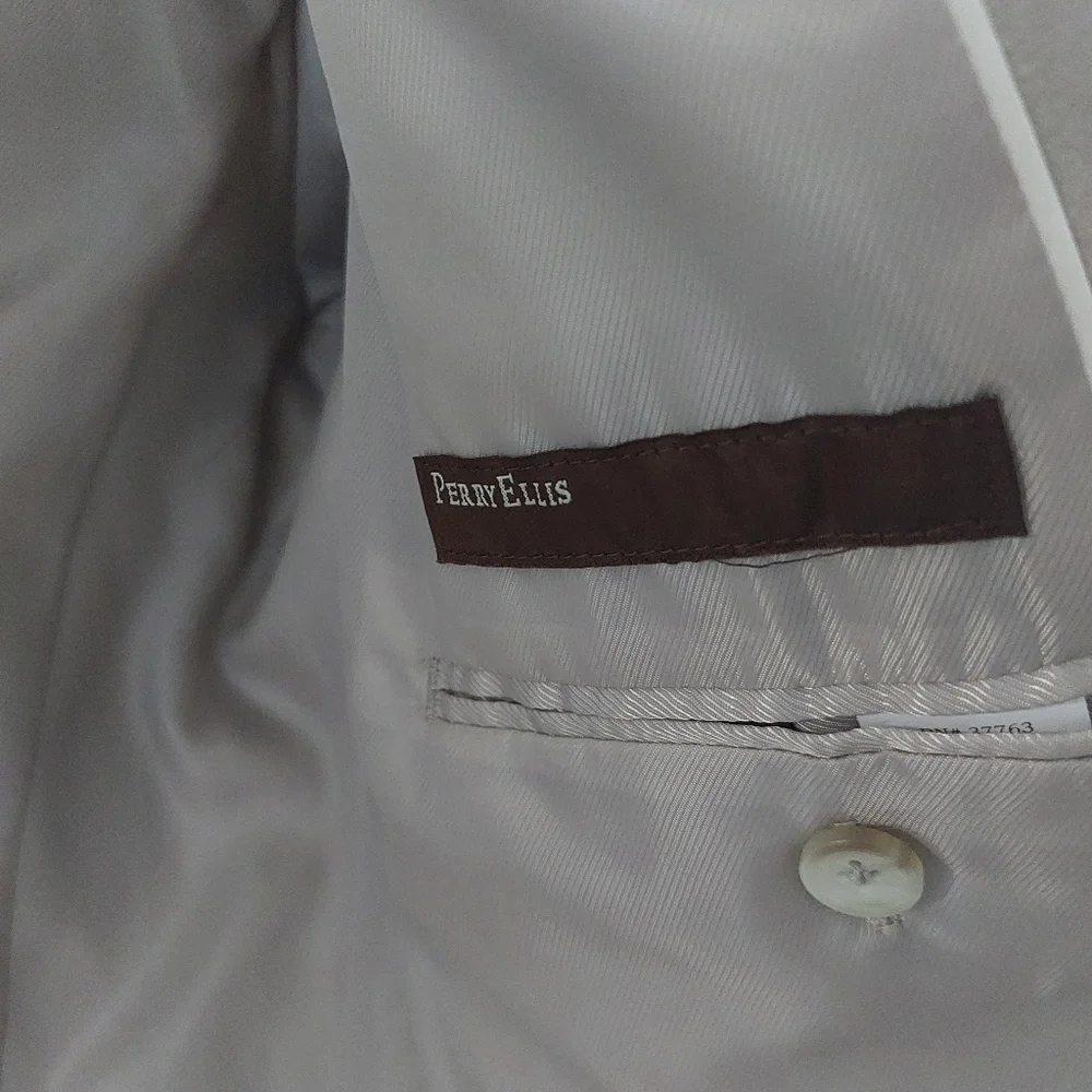 PERRY ELLIS Classic Fit Beige Linen Sport Coat Blazer Jacket Size 42R